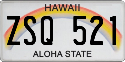 HI license plate ZSQ521
