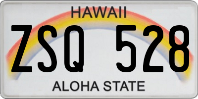 HI license plate ZSQ528