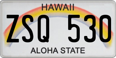 HI license plate ZSQ530