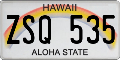 HI license plate ZSQ535
