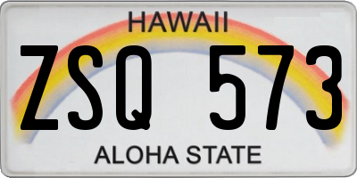 HI license plate ZSQ573