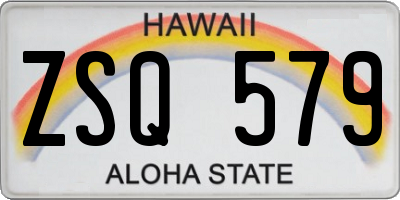 HI license plate ZSQ579