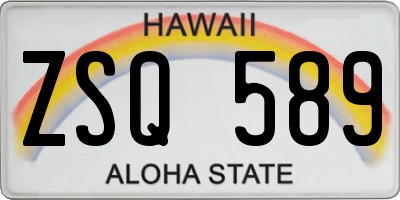 HI license plate ZSQ589