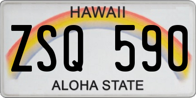 HI license plate ZSQ590