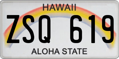 HI license plate ZSQ619