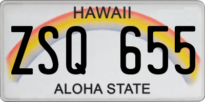 HI license plate ZSQ655