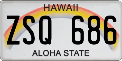 HI license plate ZSQ686