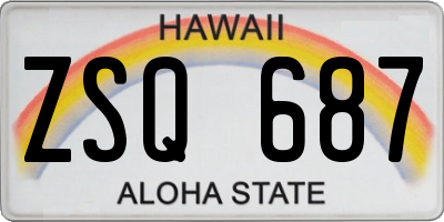HI license plate ZSQ687