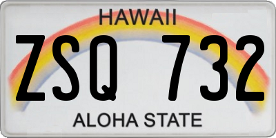 HI license plate ZSQ732
