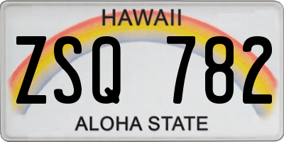 HI license plate ZSQ782
