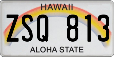 HI license plate ZSQ813