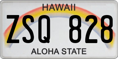 HI license plate ZSQ828