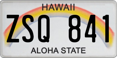 HI license plate ZSQ841