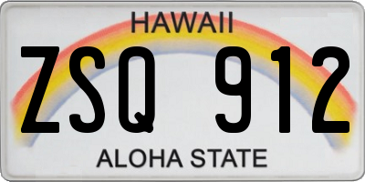 HI license plate ZSQ912