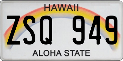 HI license plate ZSQ949