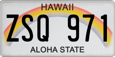 HI license plate ZSQ971