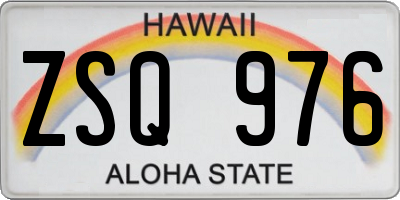 HI license plate ZSQ976