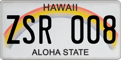 HI license plate ZSR008