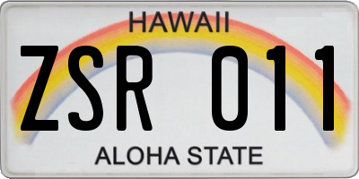 HI license plate ZSR011