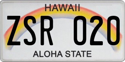 HI license plate ZSR020