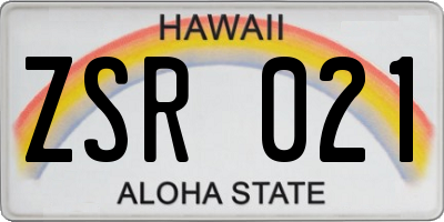 HI license plate ZSR021