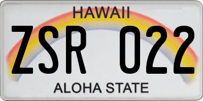 HI license plate ZSR022
