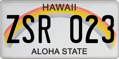 HI license plate ZSR023