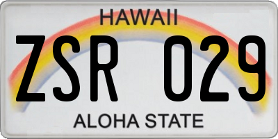 HI license plate ZSR029