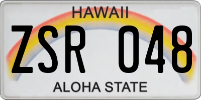 HI license plate ZSR048