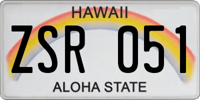 HI license plate ZSR051