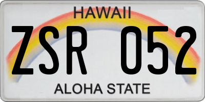 HI license plate ZSR052