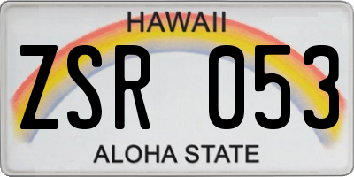 HI license plate ZSR053
