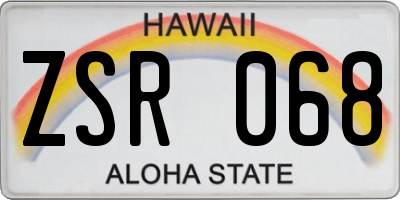 HI license plate ZSR068