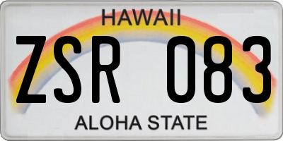 HI license plate ZSR083