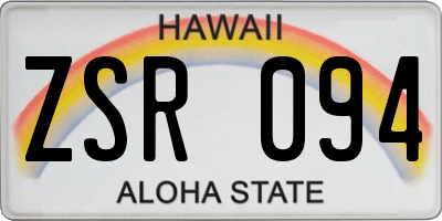 HI license plate ZSR094