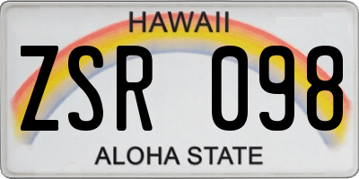 HI license plate ZSR098