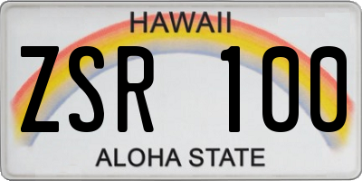 HI license plate ZSR100