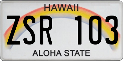 HI license plate ZSR103