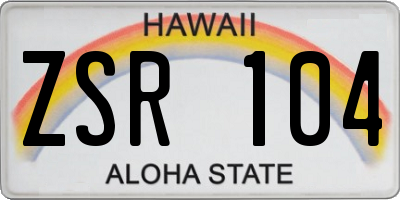 HI license plate ZSR104