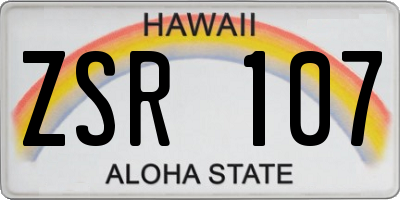 HI license plate ZSR107