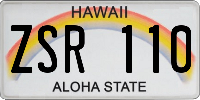 HI license plate ZSR110