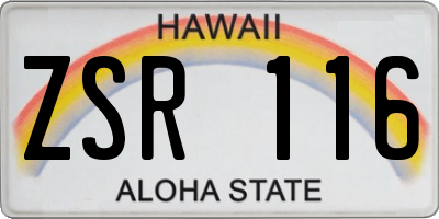 HI license plate ZSR116