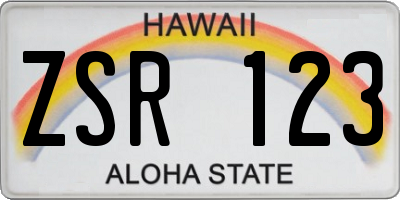 HI license plate ZSR123