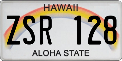 HI license plate ZSR128