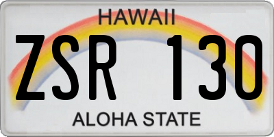 HI license plate ZSR130