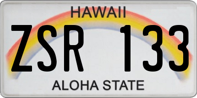 HI license plate ZSR133