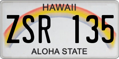 HI license plate ZSR135