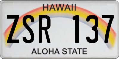 HI license plate ZSR137