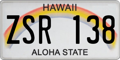 HI license plate ZSR138