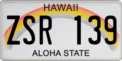 HI license plate ZSR139